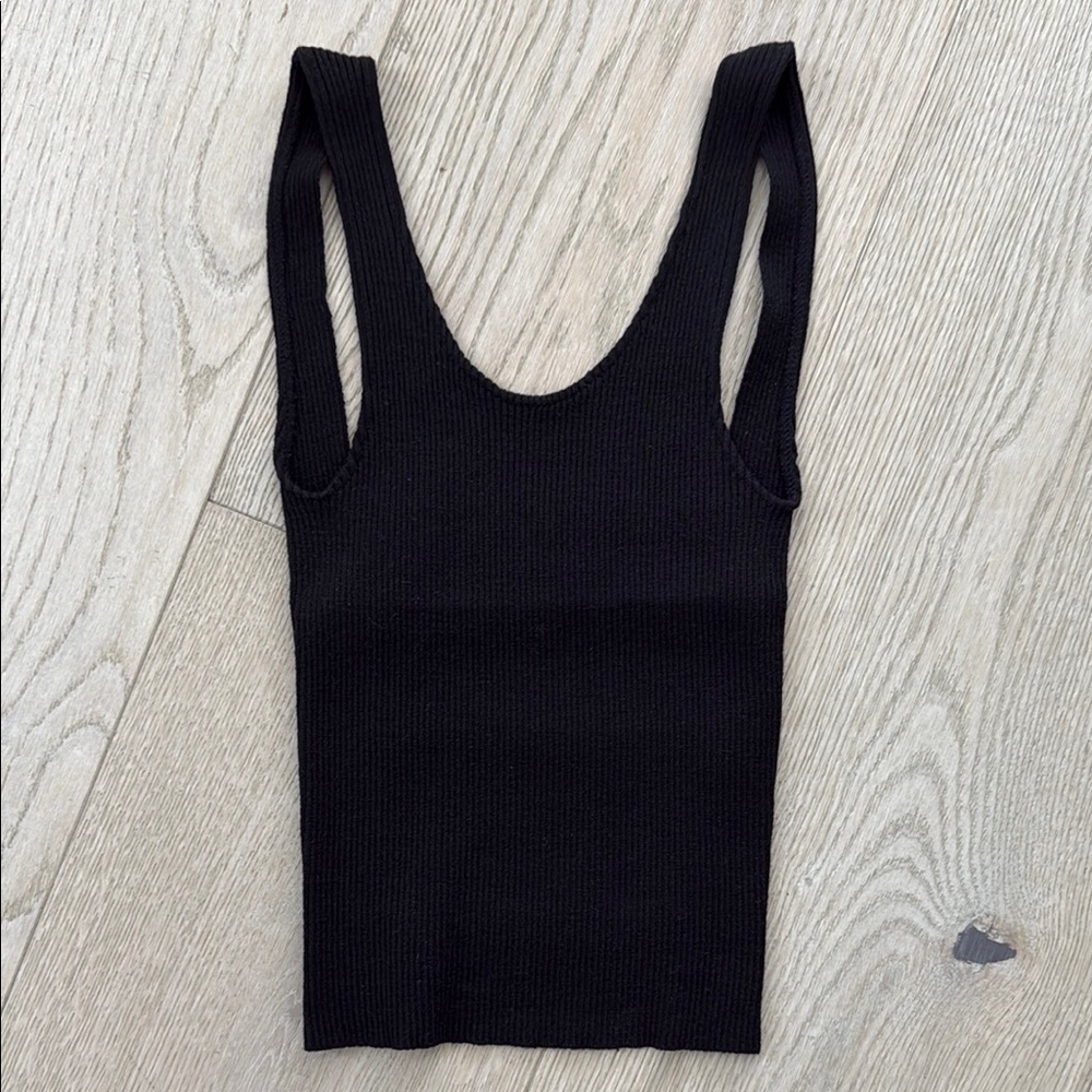 Black Ribbed light weight cropped sweater